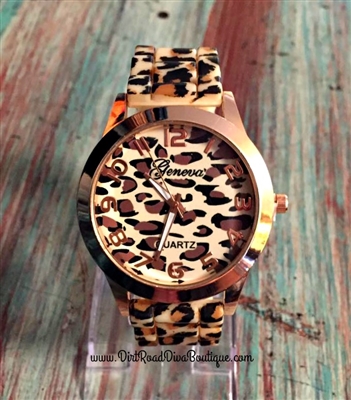 Chelsea Cheetah Print Watch ~